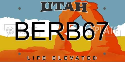 BERB67 Utah License Plate