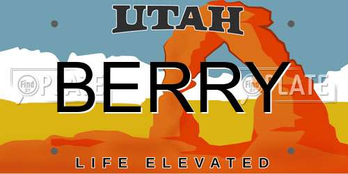 BERRY Utah License Plate
