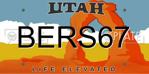 BERS67 Utah License Plate