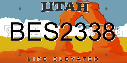 BES2338 Utah License Plate