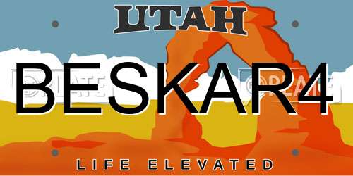 BESKAR4 Utah License Plate