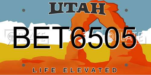 BET6505 Utah License Plate