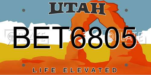BET6805 Utah License Plate