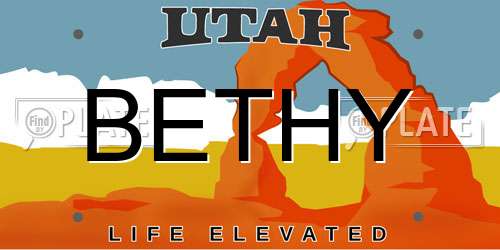 BETHY Utah License Plate