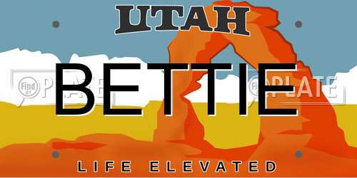BETTIE Utah License Plate
