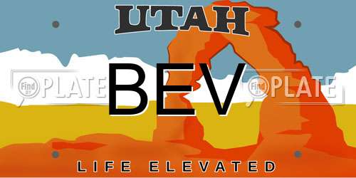 BEV Utah License Plate