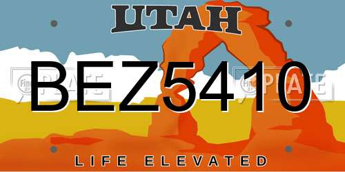 BEZ5410 Utah License Plate