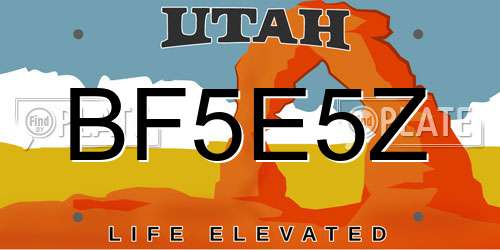 BF5E5Z Utah License Plate