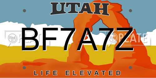 BF7A7Z Utah License Plate