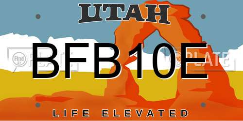 BFB10E Utah License Plate
