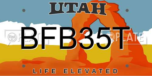 BFB35T Utah License Plate