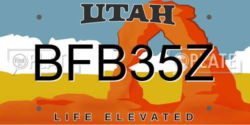 BFB35Z Utah License Plate