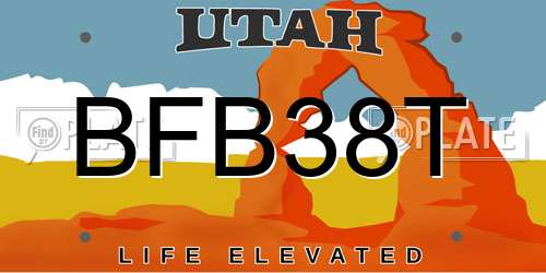 BFB38T Utah License Plate