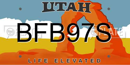 BFB97S Utah License Plate