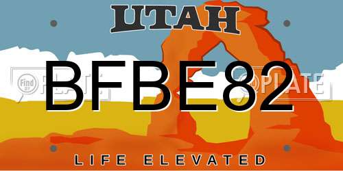 BFBE82 Utah License Plate