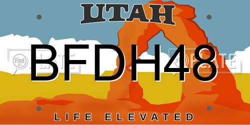BFDH48 Utah License Plate