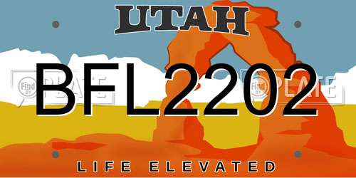 BFL2202 Utah License Plate