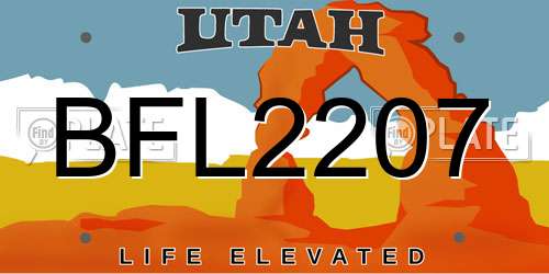 BFL2207 Utah License Plate