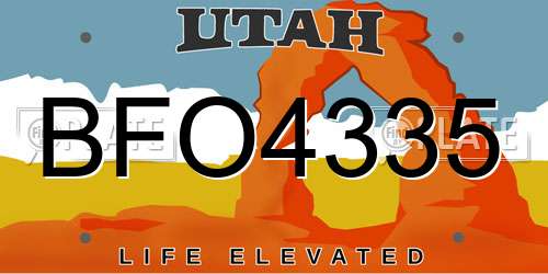 BFO4335 Utah License Plate