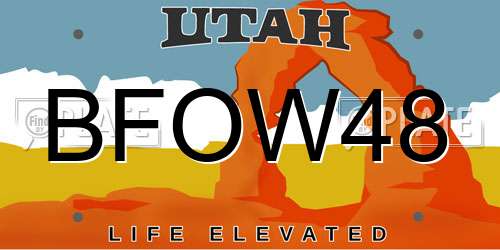 BFOW48 Utah License Plate