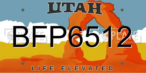 BFP6512 Utah License Plate