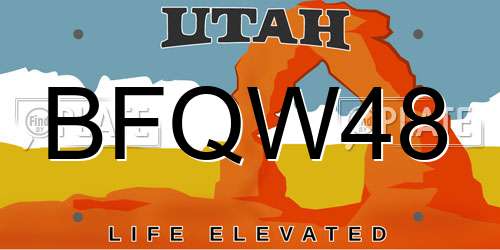BFQW48 Utah License Plate