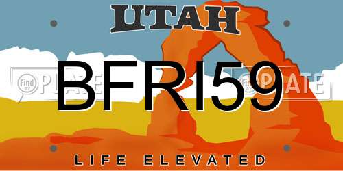 BFRI59 Utah License Plate