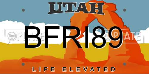 BFRI89 Utah License Plate
