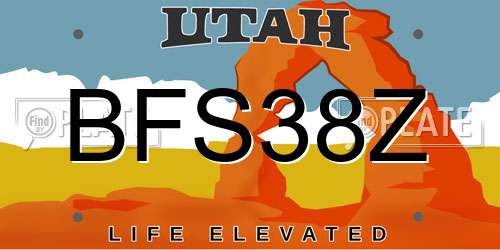 BFS38Z Utah License Plate