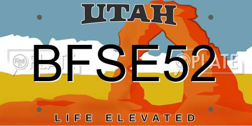 BFSE52 Utah License Plate