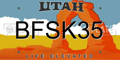 BFSK35 Utah License Plate