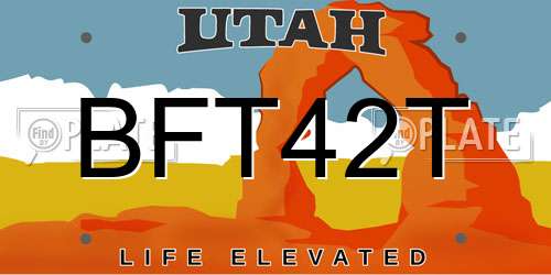BFT42T Utah License Plate