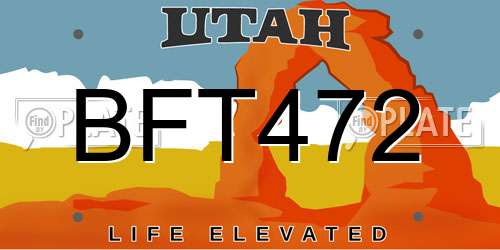 BFT472 Utah License Plate