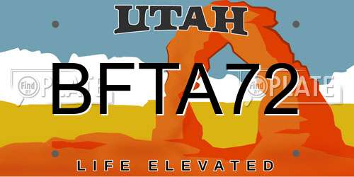 BFTA72 Utah License Plate