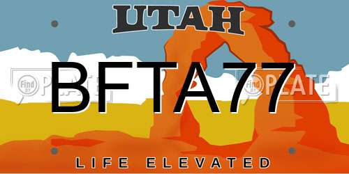 BFTA77 Utah License Plate