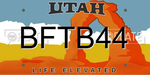 BFTB44 Utah License Plate