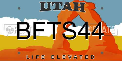 BFTS44 Utah License Plate