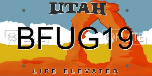 BFUG19 Utah License Plate