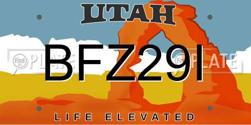 BFZ29I Utah License Plate