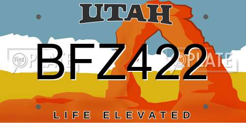 BFZ422 Utah License Plate