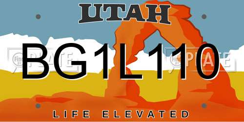 BG1L110 Utah License Plate