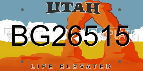 BG26515 Utah License Plate