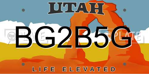 BG2B5G Utah License Plate