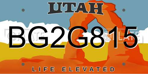 BG2G815 Utah License Plate