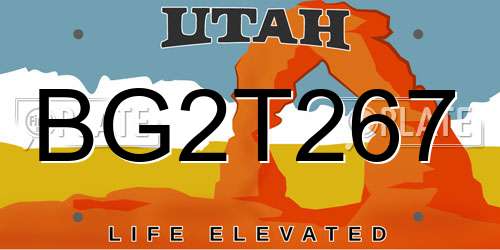 BG2T267 Utah License Plate