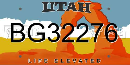 BG32276 Utah License Plate