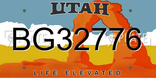 BG32776 Utah License Plate