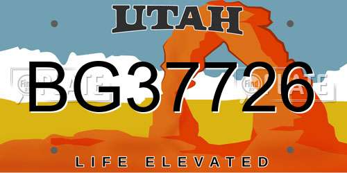 BG37726 Utah License Plate