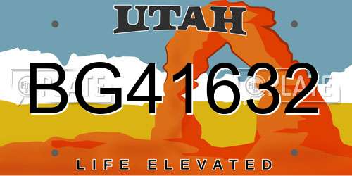BG41632 Utah License Plate