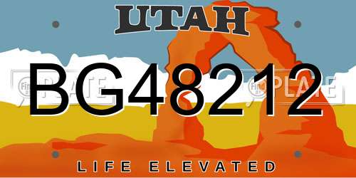 BG48212 Utah License Plate